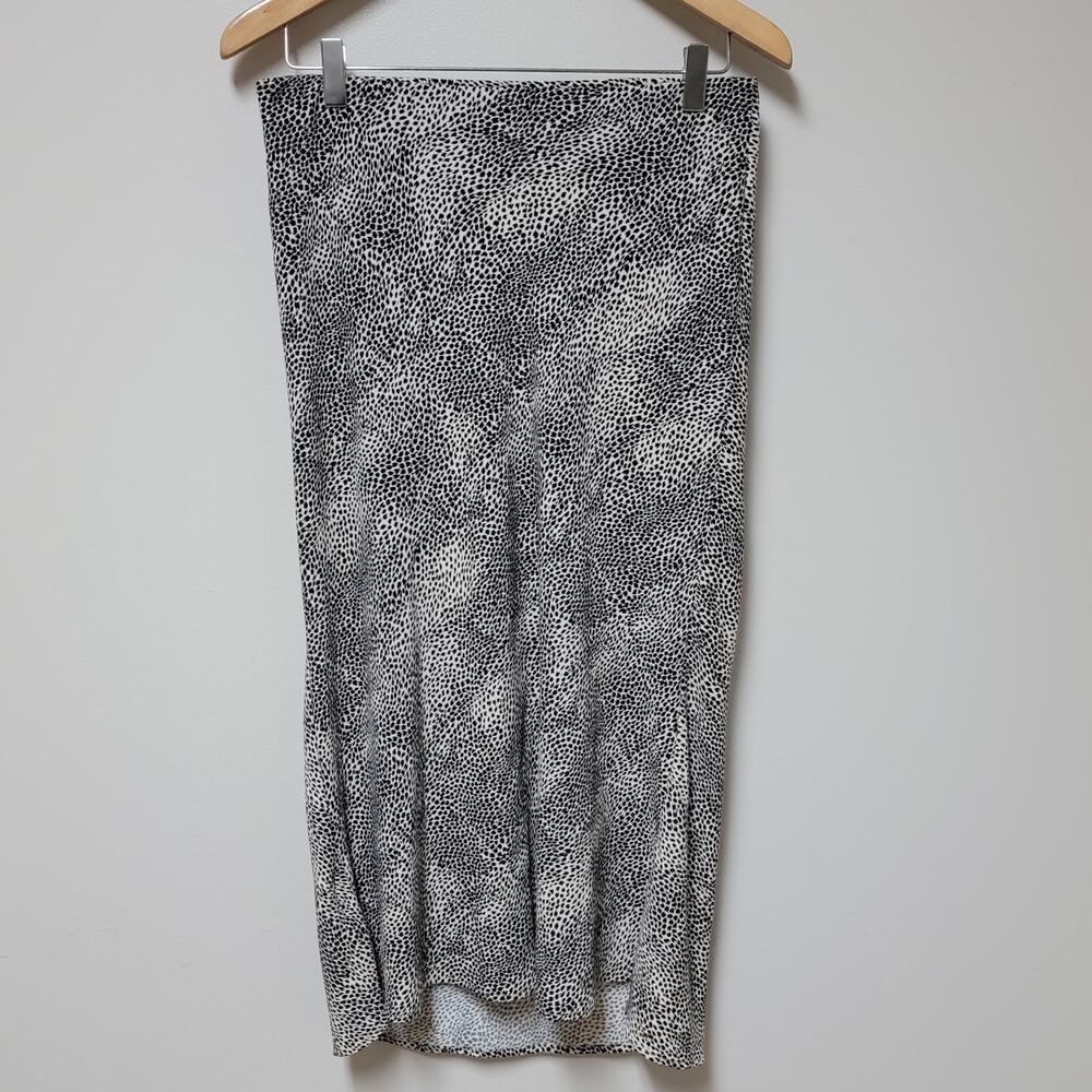 Rachel Zoe Black and White Elastic Waist Midi Skirt size 4
